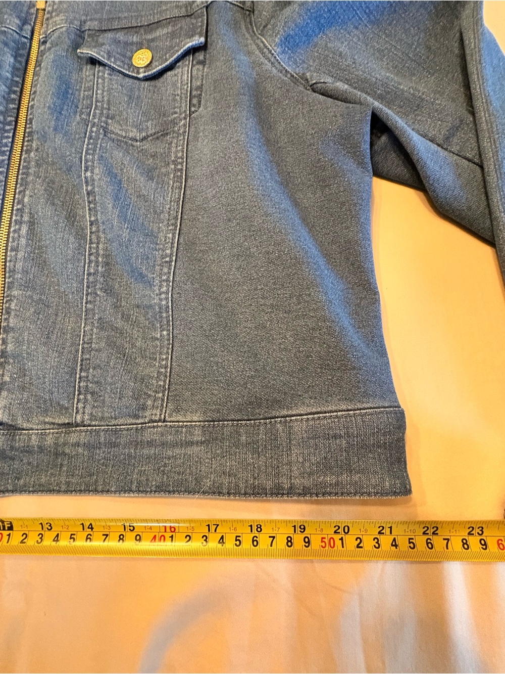 Ladies XL Classic Blue Denim Zip-Up Jean Jacket - Picture 10 of 12